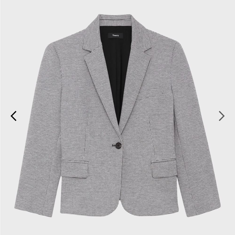 Theory Staple Blazer in Houndstooth Eco Knit, size 10